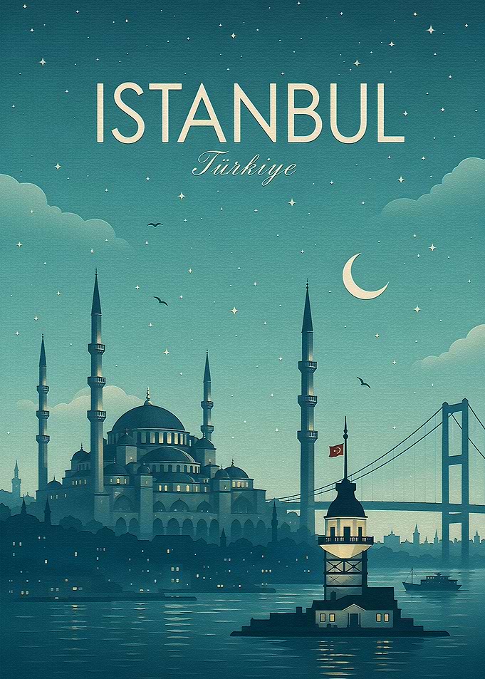 Istanbul Cityscape Poster