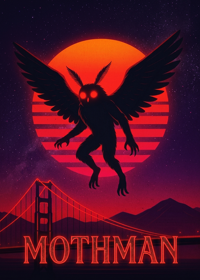 Mothman Over Golden Gate Bridge