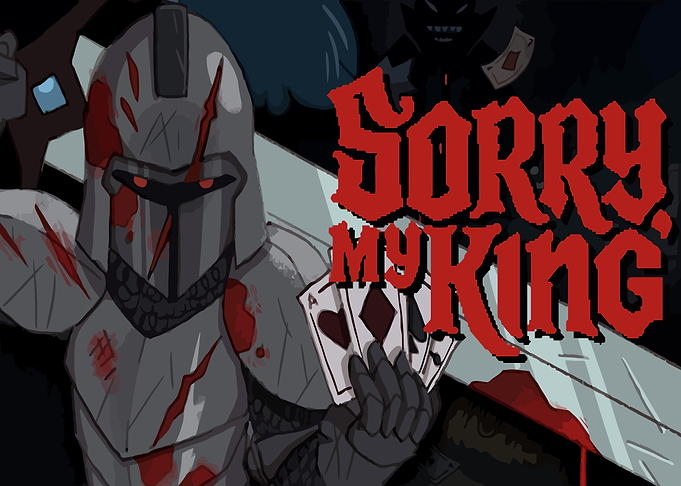 Bloody Knight Holding Cards