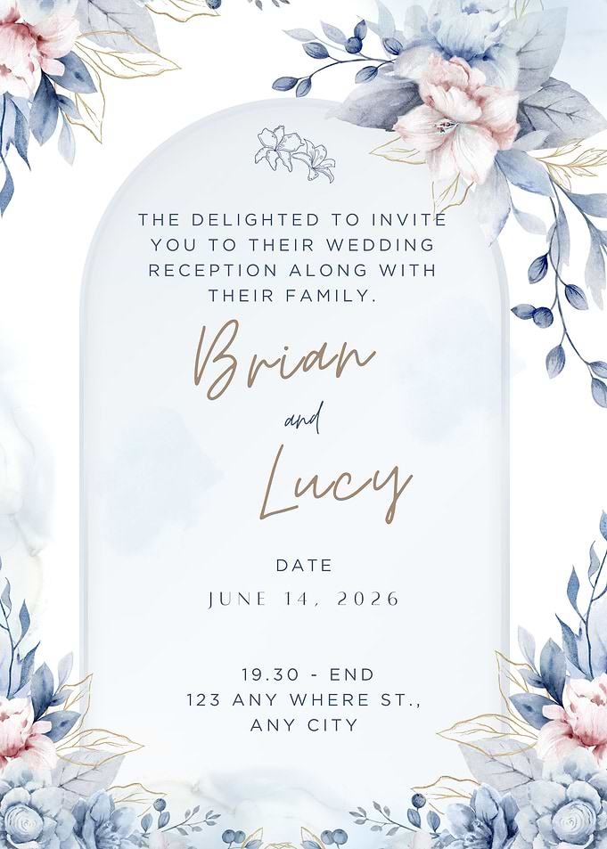 Wedding Invitation with Floral Accents