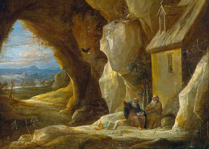 Saint Anthony and Saint Paul in the Desert by David Teniers the Younger Christian Saint Painting