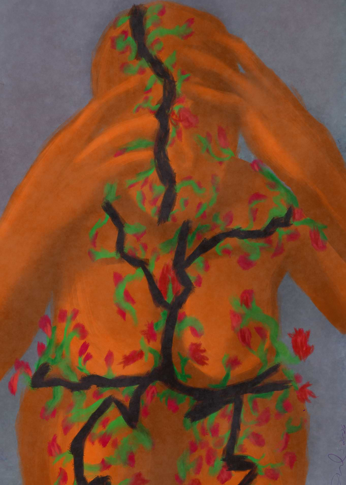 Cracked Body with Floral Growth