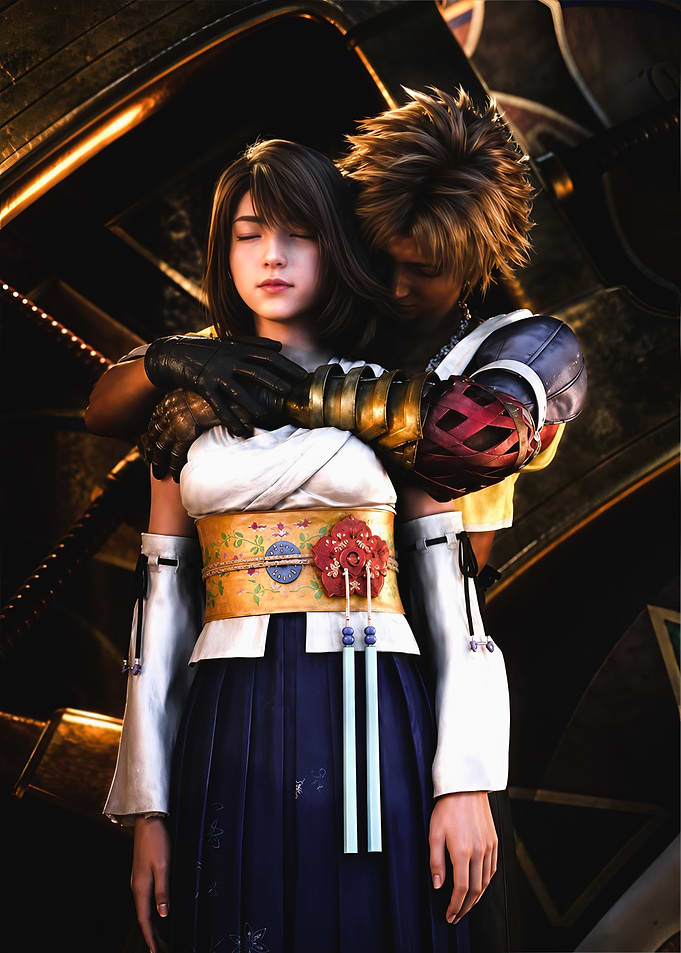 Tidus and Yuna embrace