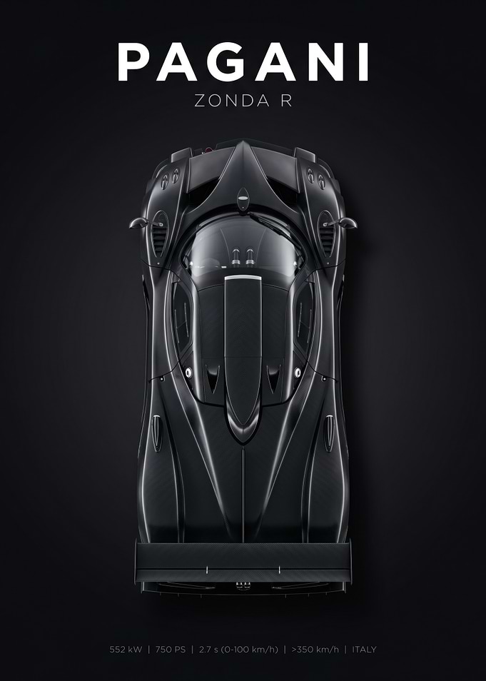Pagani Zonda R Top View