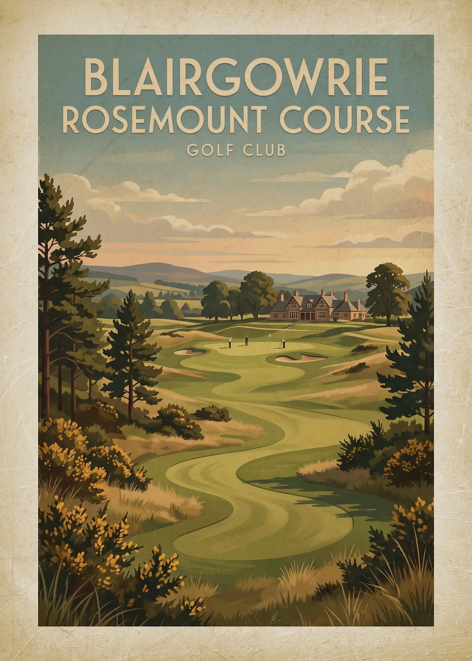 Blairgowrie Rosemount Golf Course Vintage Poster