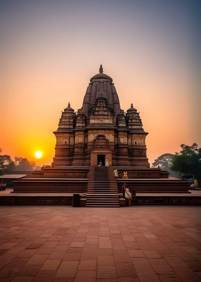 Khajuraho Temple at Sunset