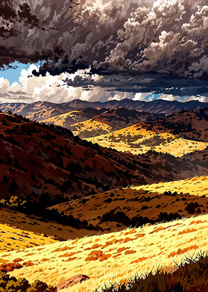 Dramatic Mountain Landscape Under Stormy Skies