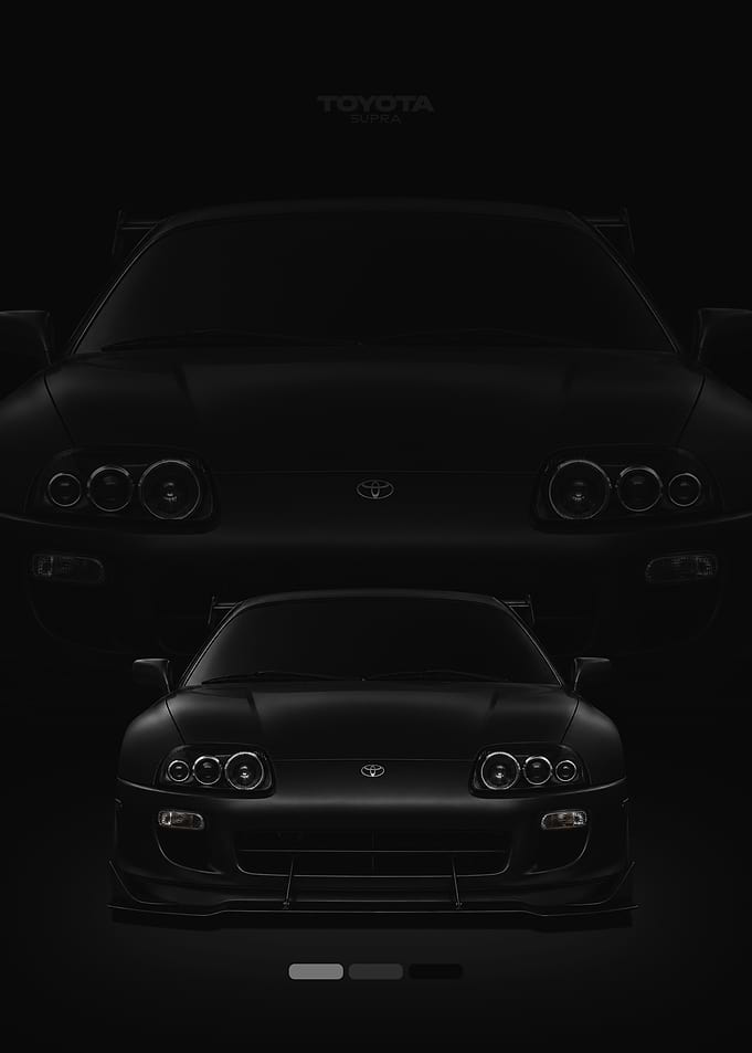 Black Toyota Supra Car Poster