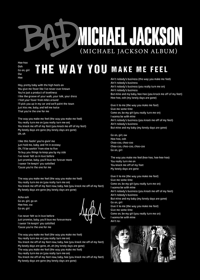 Michael Jackson The Way You Make Me Feel Lyrics