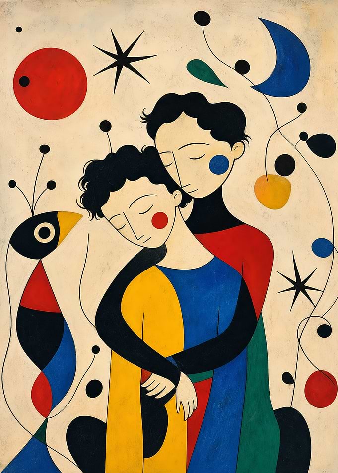 Abstract Embrace with Celestial Elements