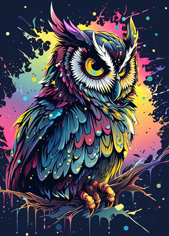 Vibrant Owl Art