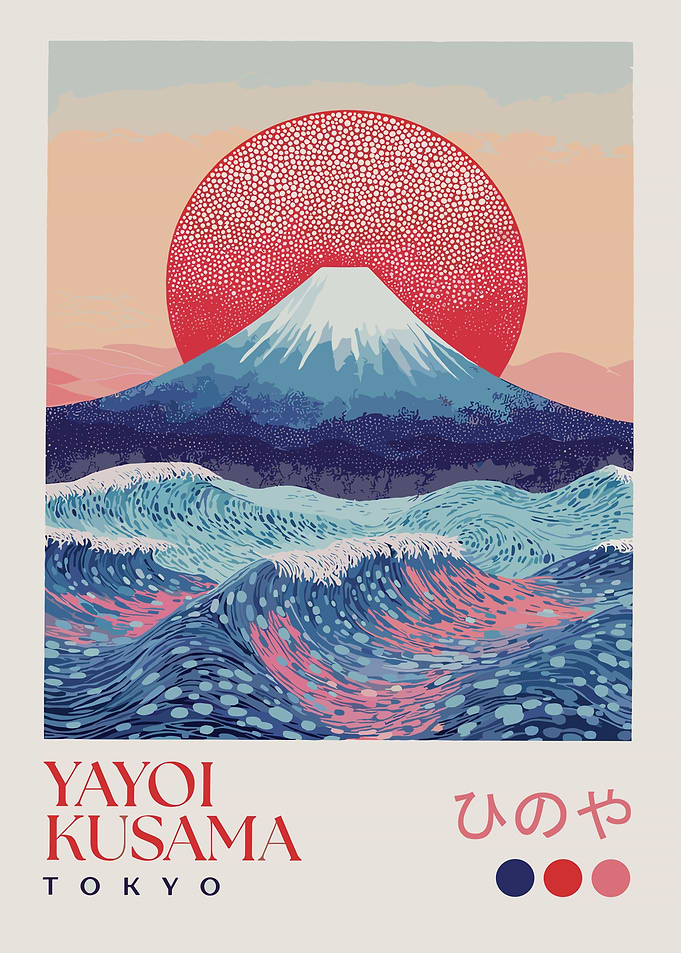 Yayoi Kusama Mount Fuji Waves