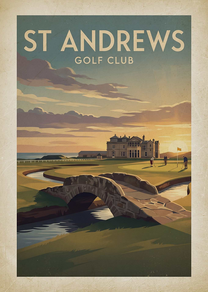 St Andrews Golf Club Vintage Poster