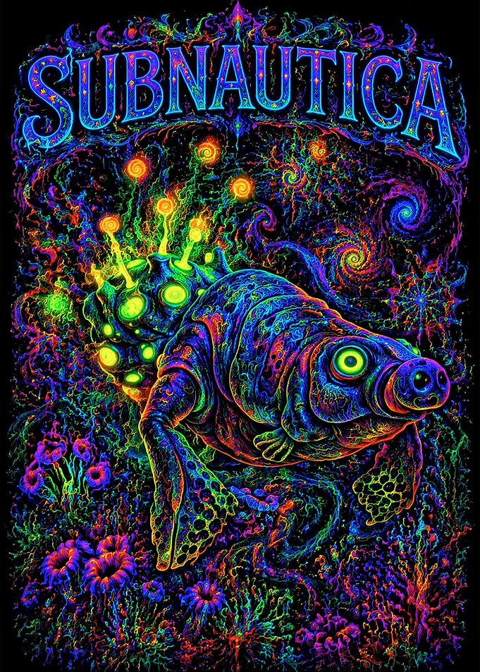 Subnautica Psychedelic Creature Art
