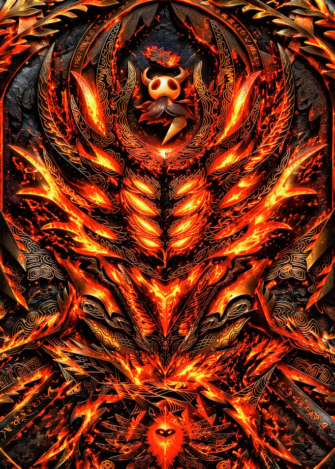 Fiery Knight with Wings