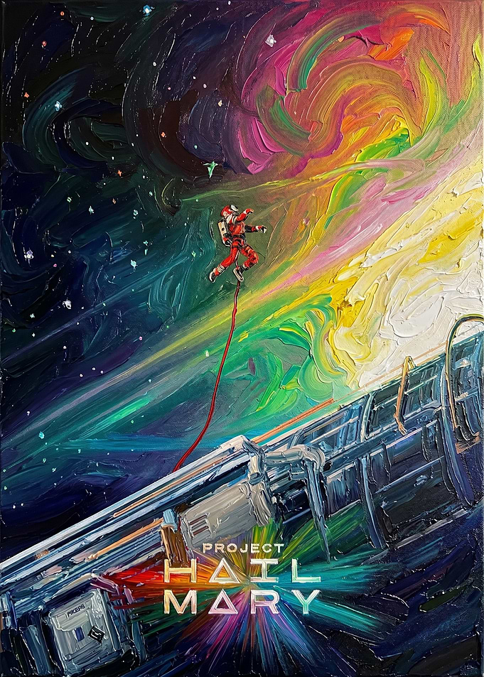 Astronaut in Colorful Space