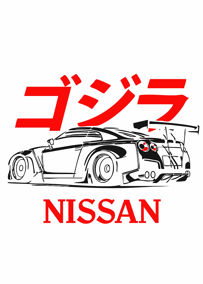 Nissan GT-R Godzilla Line Art