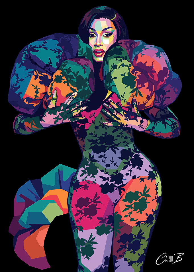 Cardi B Pop Art Portrait