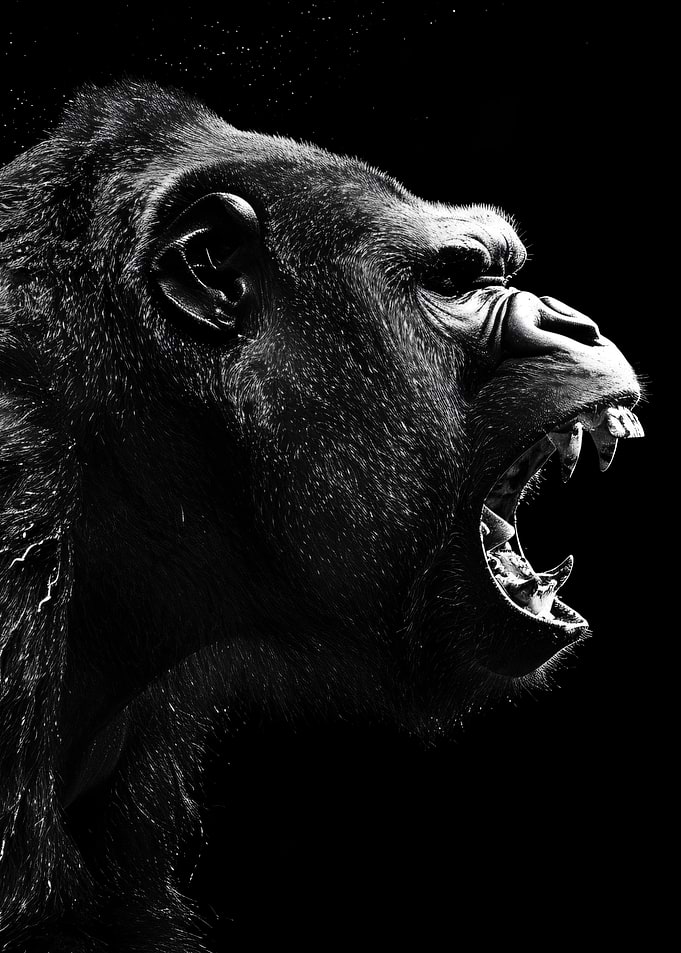 Furious Gorilla Roaring