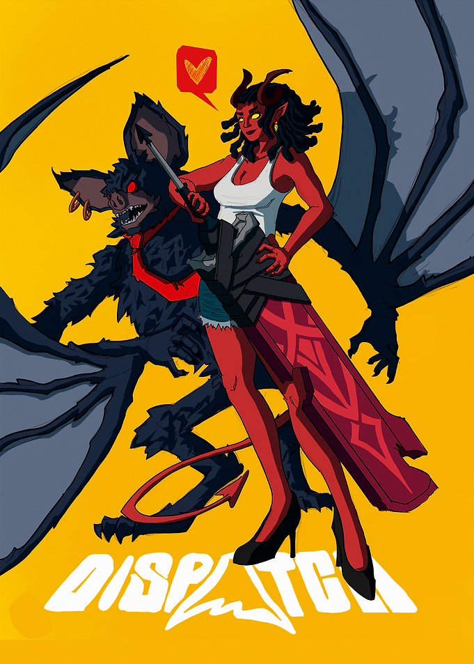 Demon Girl and Bat Companion