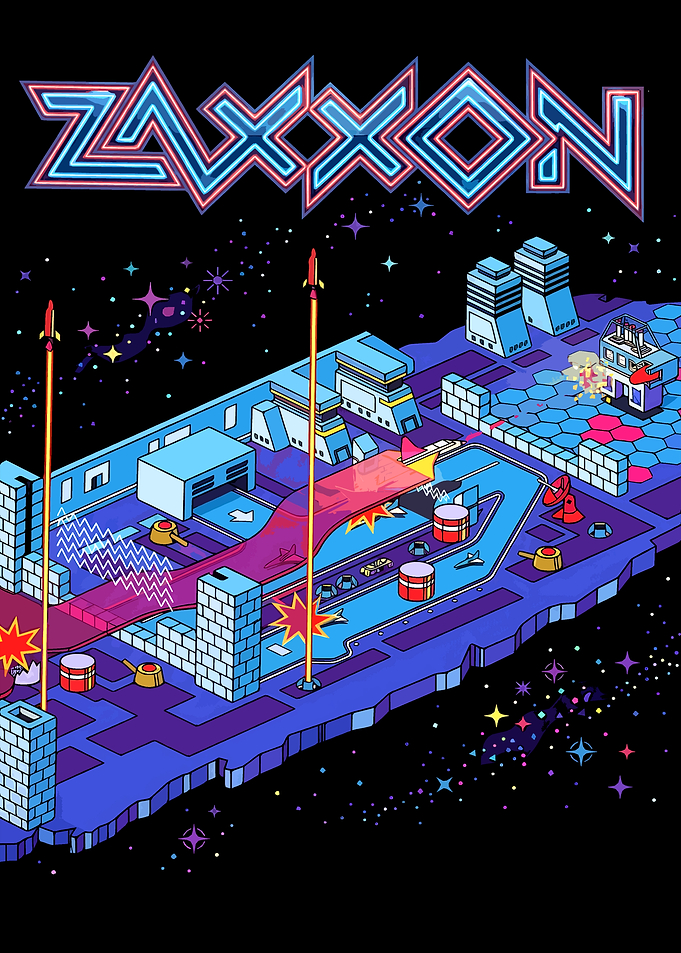 Zaxxon Retro Arcade Game Art