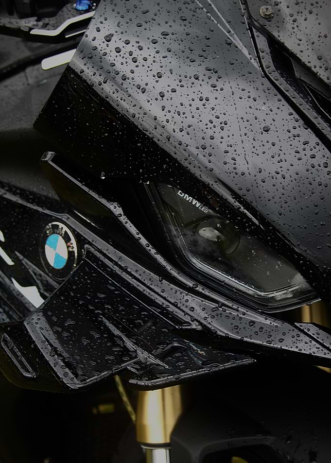 Black BMW S1000RR rain