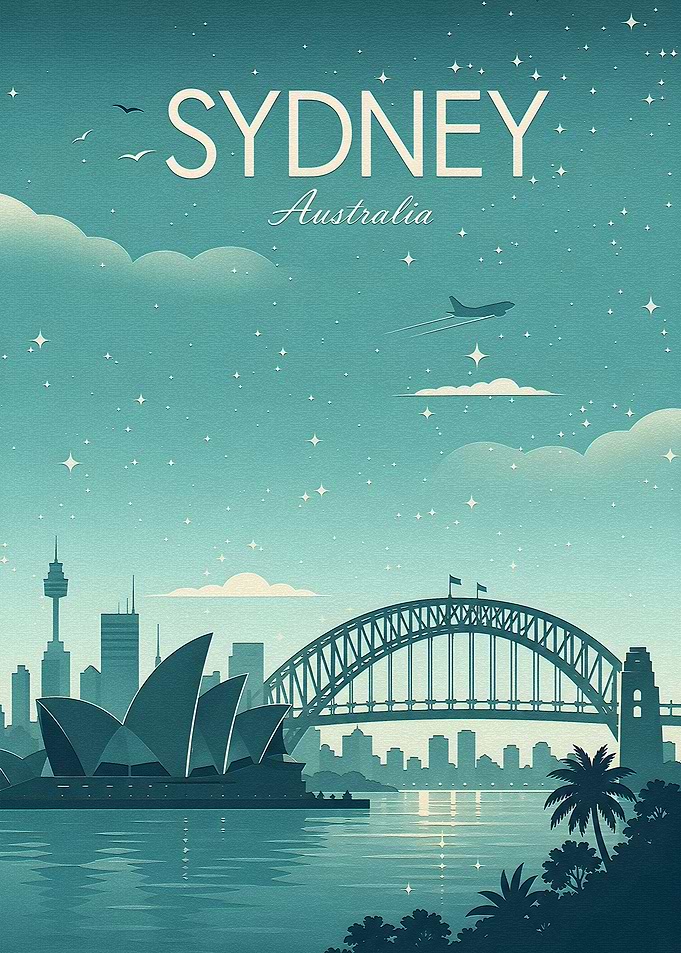 Sydney Australia Travel Poster