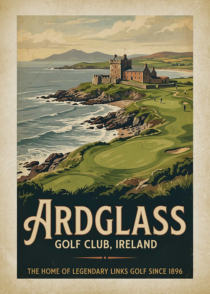 Ardglass Golf Club Vintage Poster