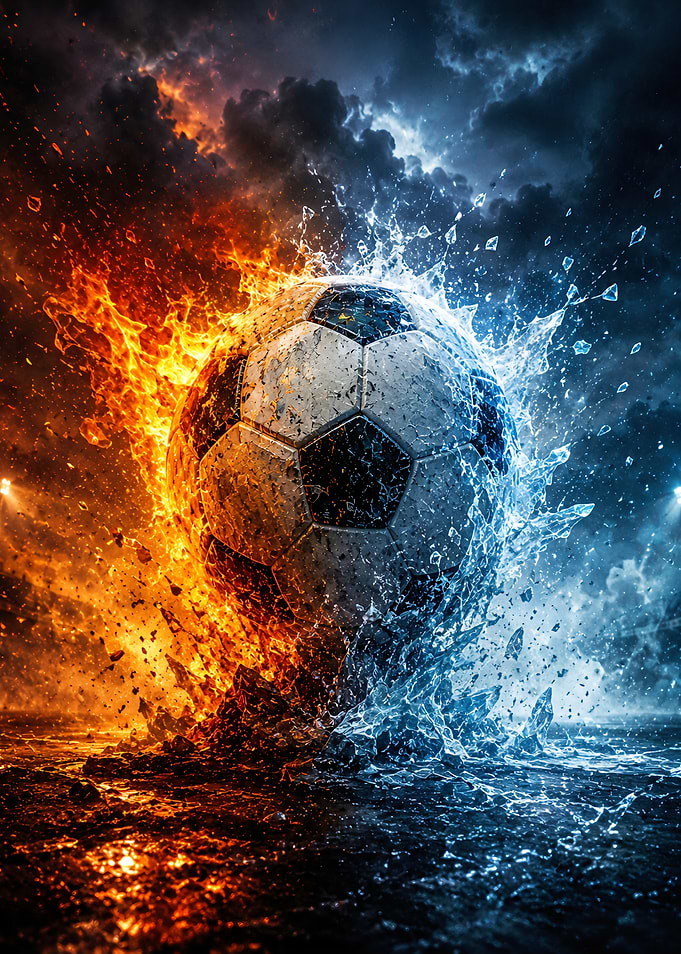Soccer Ball in Fire and Water