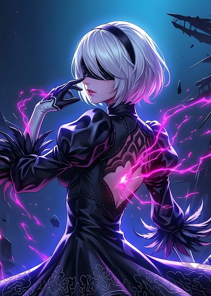 Nier Automata 2B with Pink Energy