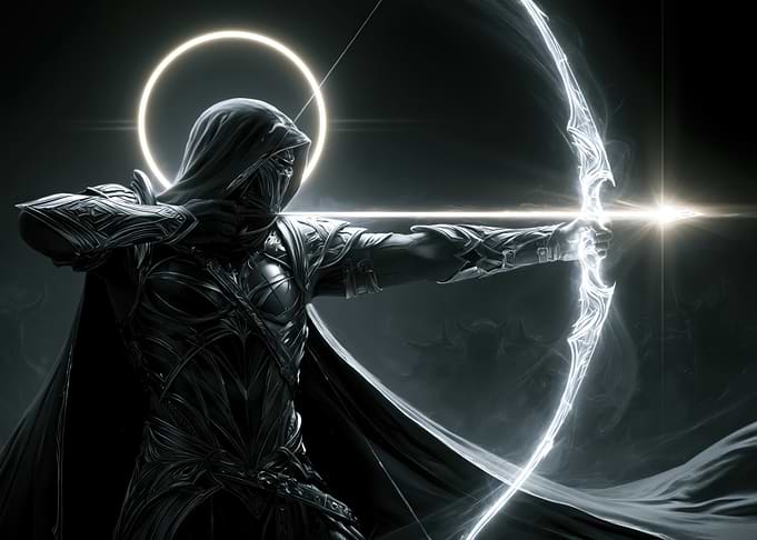 Fantasy Archer with Glowing Bow