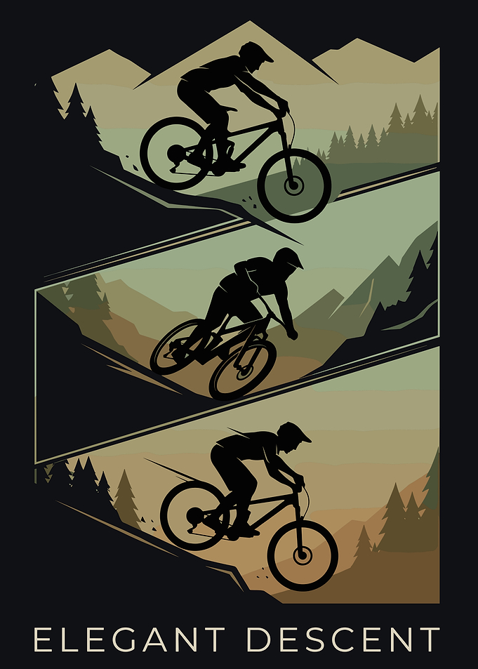 Mountain Biker's Elegant Descent