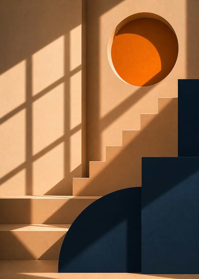 Minimalist Architectural Geometric Art with Light and Shadow