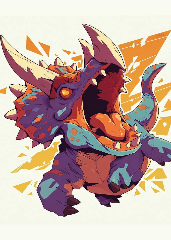 Stylized Dinosaur Roaring