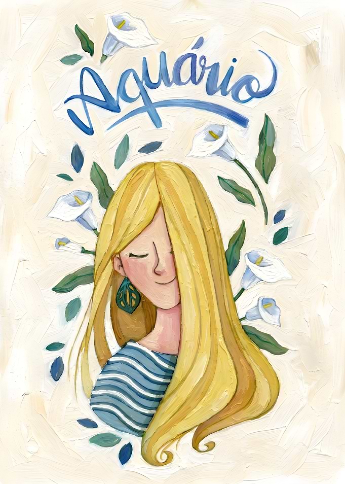 Aquarius Zodiac Girl with Callas