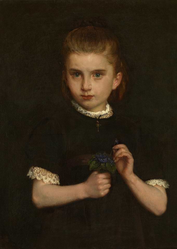 Portrait of a Young Girl with Violets