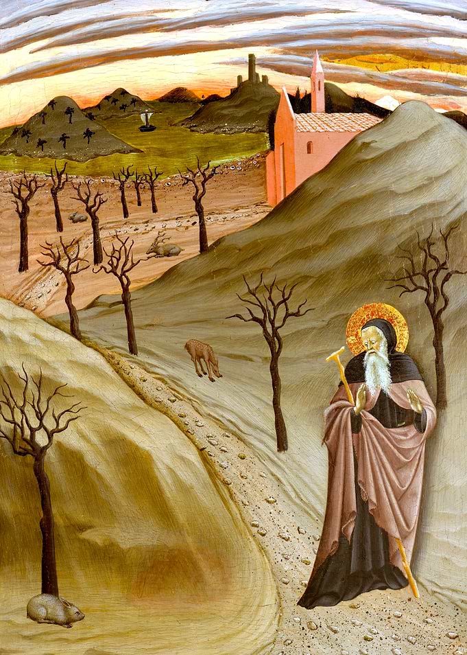 Saint Anthony the Great Tempted by a Heap of Gold by Master of the Osservanza Christian Saint Painting