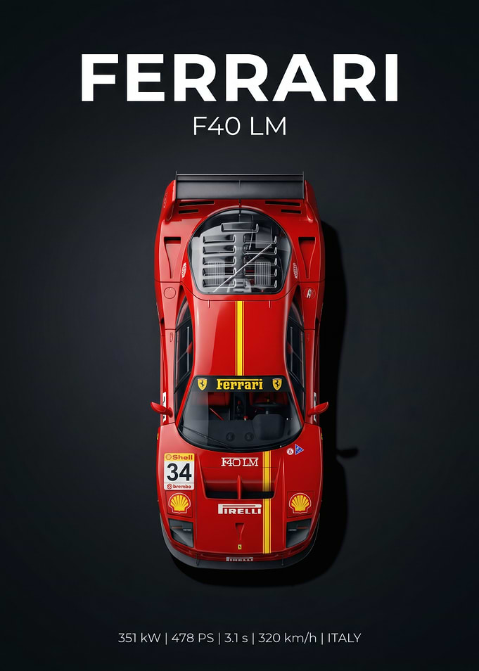 Ferrari F40 LM Top View