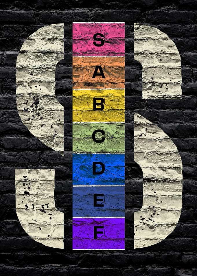 Grading Scale Letters S Tier Tier List on Brick Wall