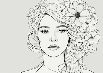 Woman with Flowers in Hair