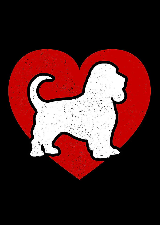 Basset Hound Dog Silhouette in Heart
