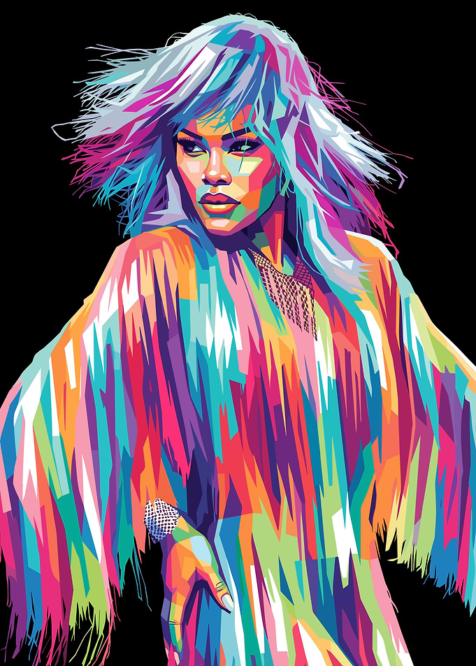 Colorful Pop Art Portrait of a Woman