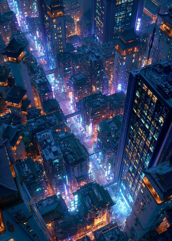 Cyberpunk Cityscape at Night