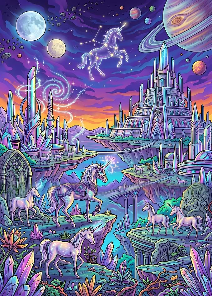 Magical Unicorn Kingdom in Space