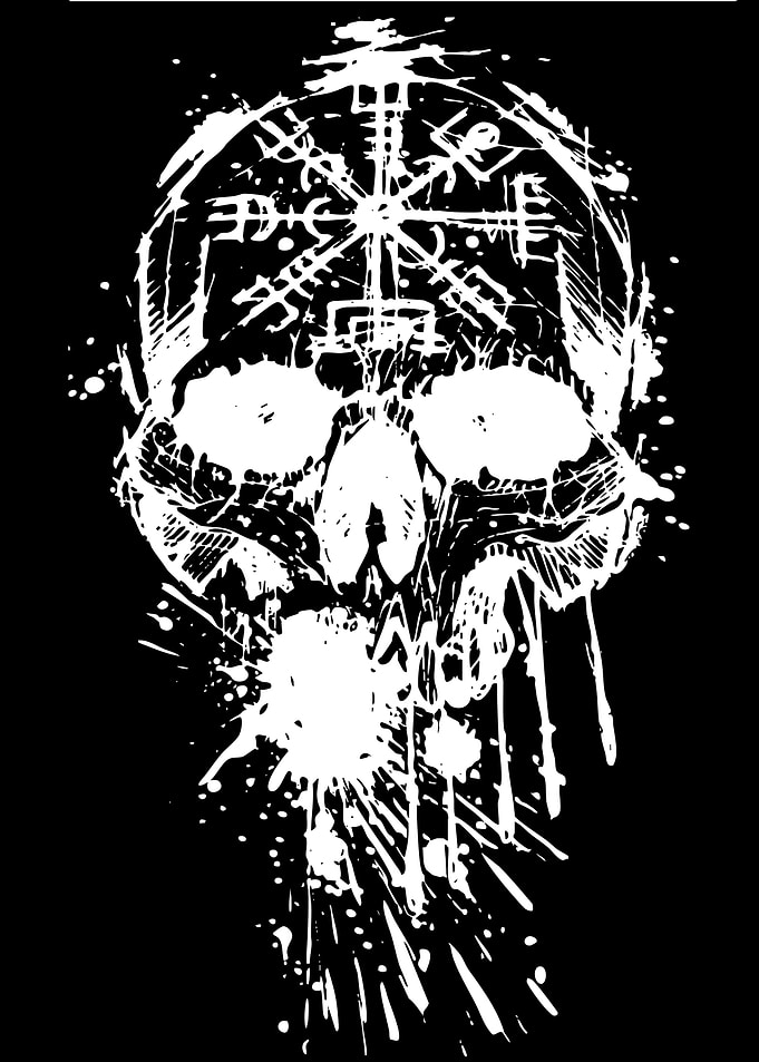 Viking Skull with Runes