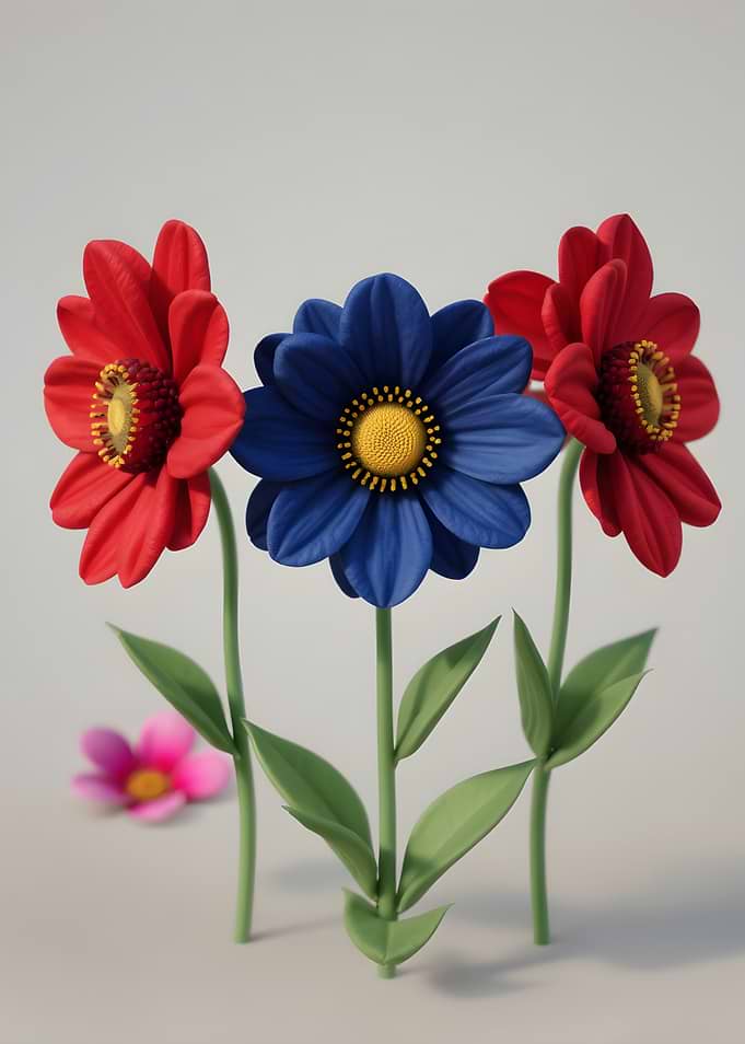 Three Artificial Flowers
