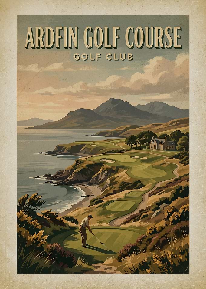 Ardffin Golf Course Vintage Poster