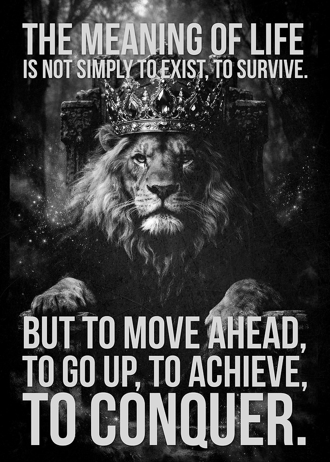 Lion King Crown Motivational Quote
