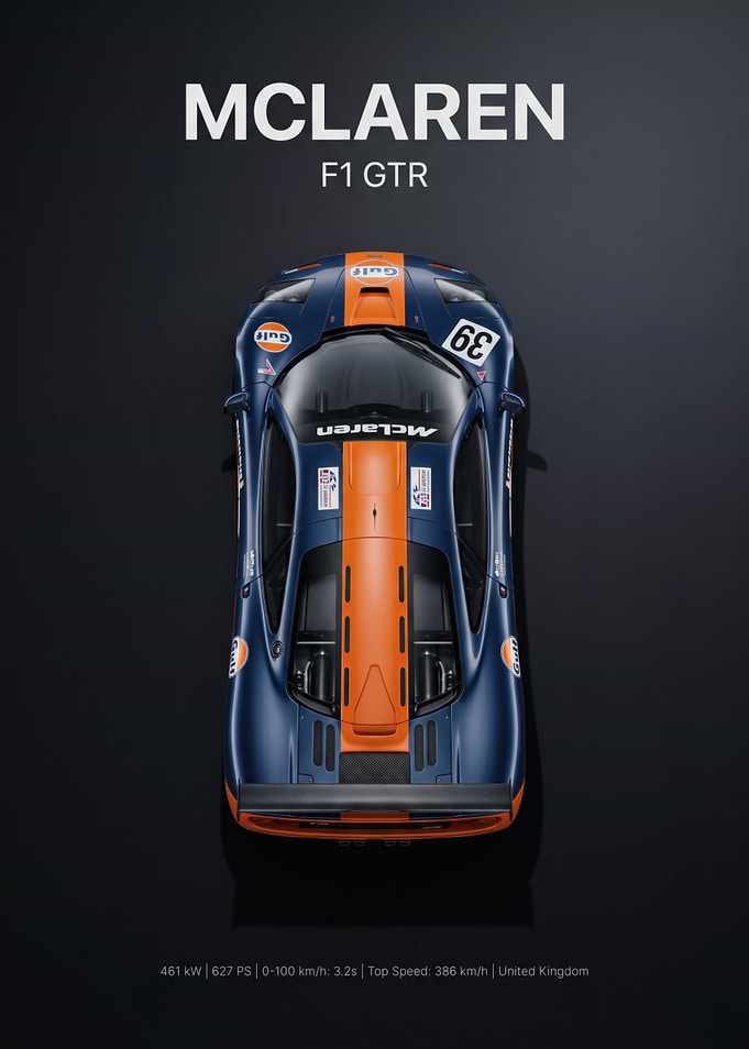 McLaren F1 GTR Top View