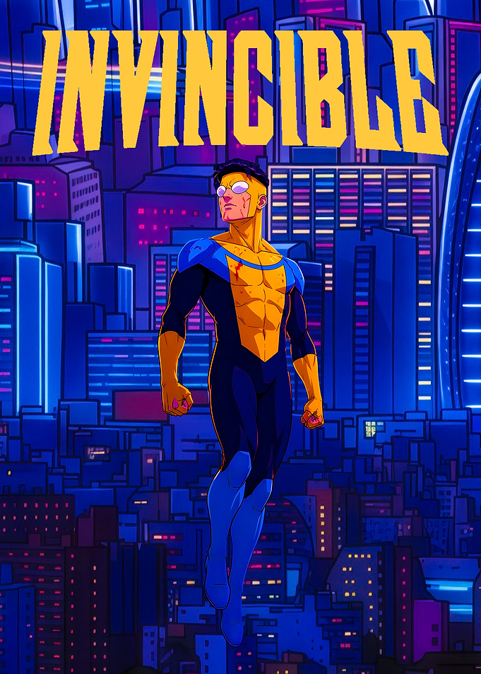 Invincible Flying Over City